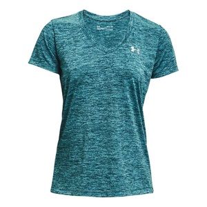 UNDER ARMOUR WOMENS V NECK T SHIRT SZ SMALL TEAL